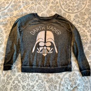 Star Wars Darth Vader Juniors Distressed Gray Longsleeve Sweatshirt Sz S
